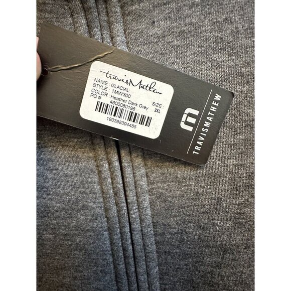 Travis Mathew 1/4 Zip Glacial Pullover Dark Heather Gray NEW Mens XXL Golf - Picture 5 of 8